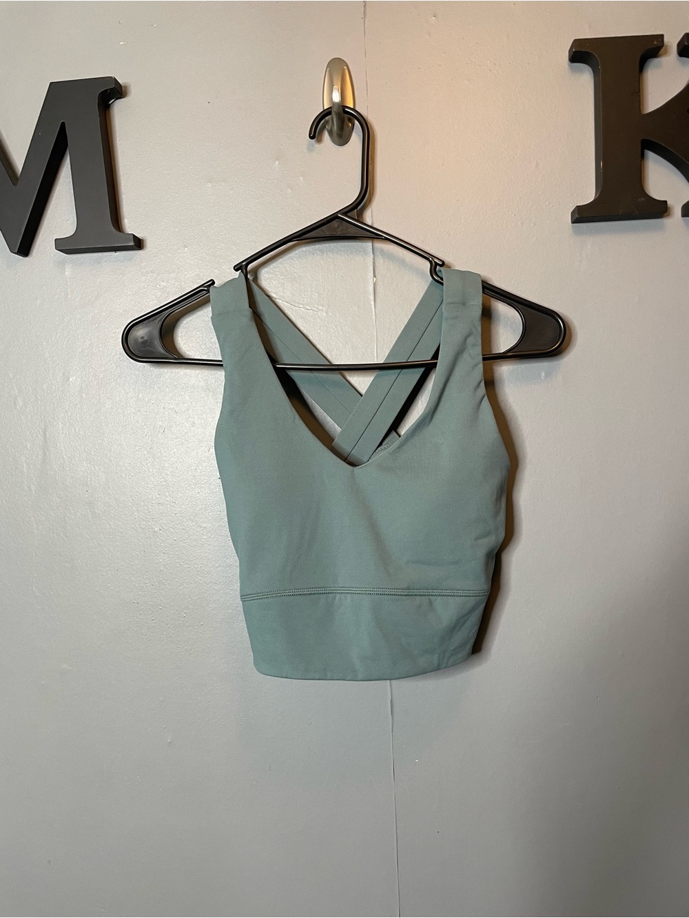 FLX Athletic Sage Green Crisscross‎ Back Sports Bra size xs